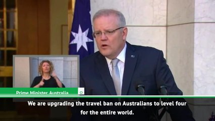 Australian Prime Minister announces travel ban
