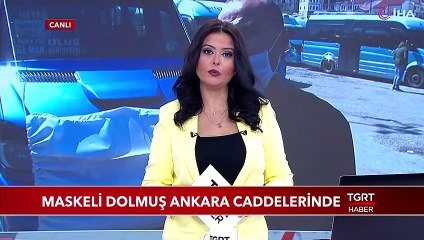 Maskeli Dolmuş Ankara Caddelerinde