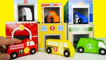 Learn Community Vehicle Names with Stacking Toy Car Garages-