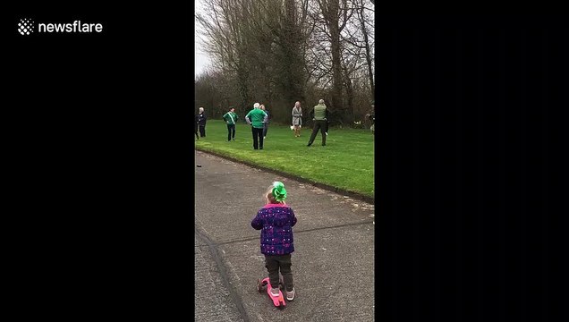 Social distant St. Patrick's Day celebration in Ireland amid COVID-19 restrictions