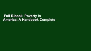 Full E-book  Poverty in America: A Handbook Complete