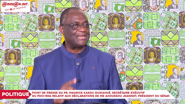 Point de presse du Pr. Maurice Kakou Guikahué secrétaire exécutif du PDCI-RDA relatif aux déclarations de Me. Ahoussou Jeannot, président du Sénat