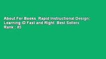 About For Books  Rapid Instructional Design: Learning ID Fast and Right  Best Sellers Rank : #3