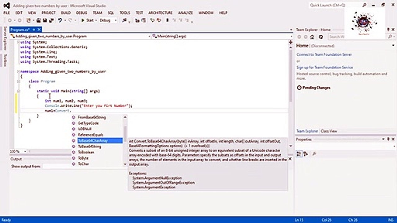 Adding  Given two numbers by user Solution Explained