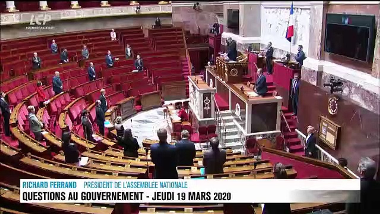 VIRUS - Regardez Richard Ferrand, le président de l’Assemblée nationale, s’exprimer devant un hémicycle quasi vide ce matin - VIDEO