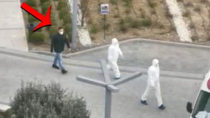 Koronavirüsten şüphelenen örnek vatandaşın sergilediği hareket, kameralara yansıdı