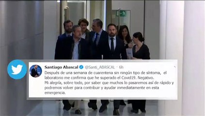 Santiago Abascal ya no tiene coronavirus: "Lo he superado en una semana sin ningún tipo de síntoma"