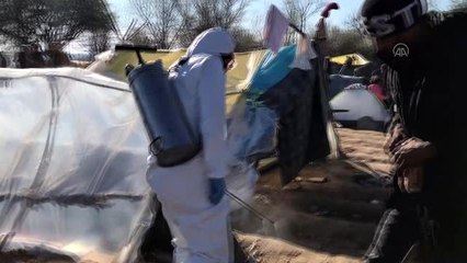 Sığınmacıların bulunduğu alan düzenli olarak dezenfekte ediliyor