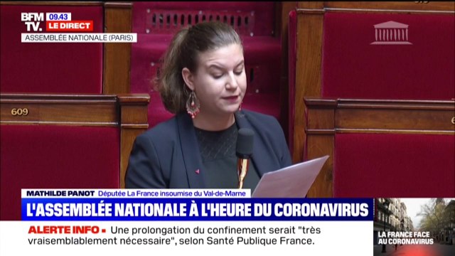 Coronavirus: la députée LFI Mathilde Panot demande la création d'un comité parlementaire pour contrôler l'action du gouvernement