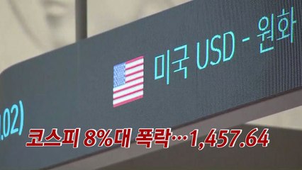 [YTN 실시간뉴스] 코스피 8%대 폭락...1,457.64 / YTN