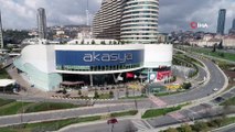 Korona virüs tedbirleri kapsamında kapatılan Akasya AVM havadan görüntülendi