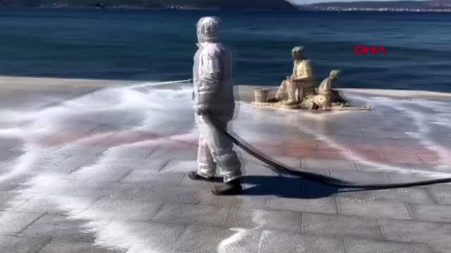 Çanakkale'de kordon boyu dezenfekte edildi-2