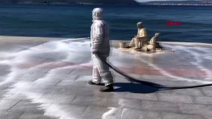 Çanakkale'de kordon boyu dezenfekte edildi-2