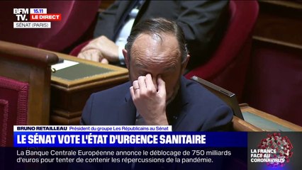 "M. le Premier ministre, pourquoi ce décalage entre le terrain et vos déclarations", interroge Retailleau à propos de la pénurie de masques