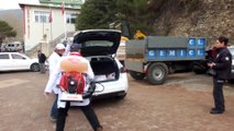 Keban Belediyesi, koronavirüs tedbirlerine karşı özel araçları dezenfekte etti - ELAZIĞ