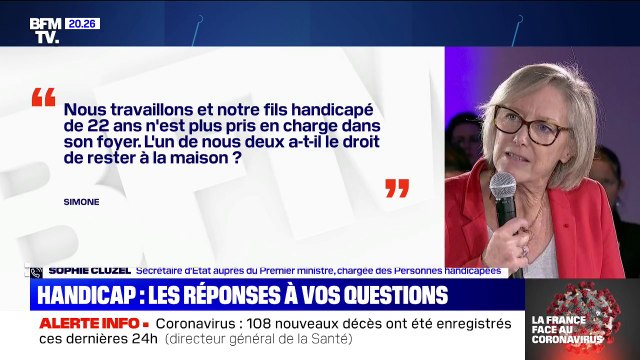 Sophie Cluzel: Si vous vous arrêtez pour garder votre enfant handicapé, votre employeur peut vous mettre en arrêt avec une prise en charge de la sécurité sociale, quelque soit l'âge de l'enfant
