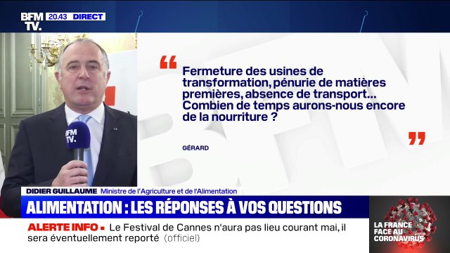 Didier Guillaume: Il n'y a pas des fermetures d'entreprises agroalimentaires ou d'arrêts de transports, il n'y a pas de pénurie alimentaire
