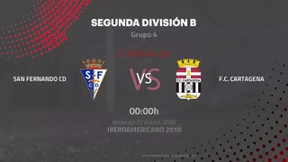 Previa partido entre San Fernando CD y F.C. Cartagena Jornada 30 Segunda División B