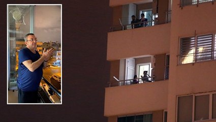 Sağlık çalışanlarını alkışlayan Engin Altay'ın fotoğrafında menfezi kapatmış olması dikkat çekti
