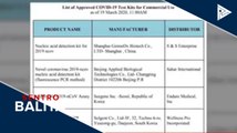 Apat na testing kits mula South Korea at China, inaprubahan na ng FDA