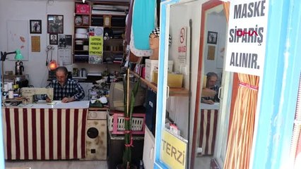 DENİZLİ Terziliği bırakıp maske üretmeye başladı