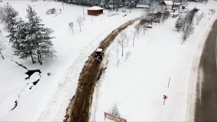 Kastamonu'da kar yağışı etkili oluyor