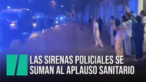 El emotivo homenaje de la Policía a los sanitarios de un hospital madrileño