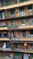 Italian People Come Out to Balconies While Quarantined and Street to sing