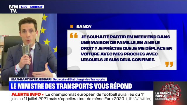 Peut-on partir en week-end en voiture dans une maison de famille ? La réponse est non affirme Jean-Baptiste Djebbari