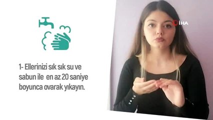 Bozüyük'ten işaret dilinde evde kalın çağrısı