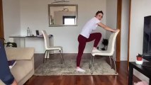 Cintia Rodríguez entrenando en su casa para Tokio 2020