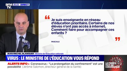 "Nous sommes en train de prêter du matériel informatique à ceux qui n'en ont pas" Blanquer