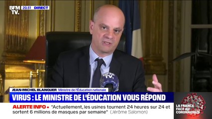 Enseignement à distance: "Le début est forcément un peu difficile" dit Jean-Michel Blanquer