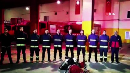 Vanlı itfaiyecilerden sağlık çalışanlarına alkışlı destek