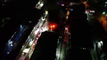 Esenyurt’taki fabrika yangını havadan görüntülendi
