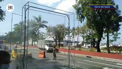 WATCH: Disinfection gate along Roxas Blvd.