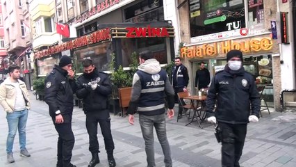 Beyoğlu’nda lokanta ve iş yerlerine korona virüs denetimi