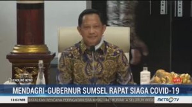 Mendagri - Gubernur Sumsel Rapat Siaga Covid-19