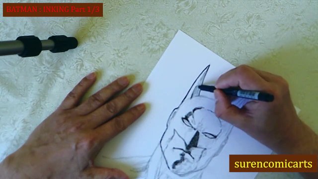 Batman : Inking Part 1/3 |バットマンを描きました (1/3)