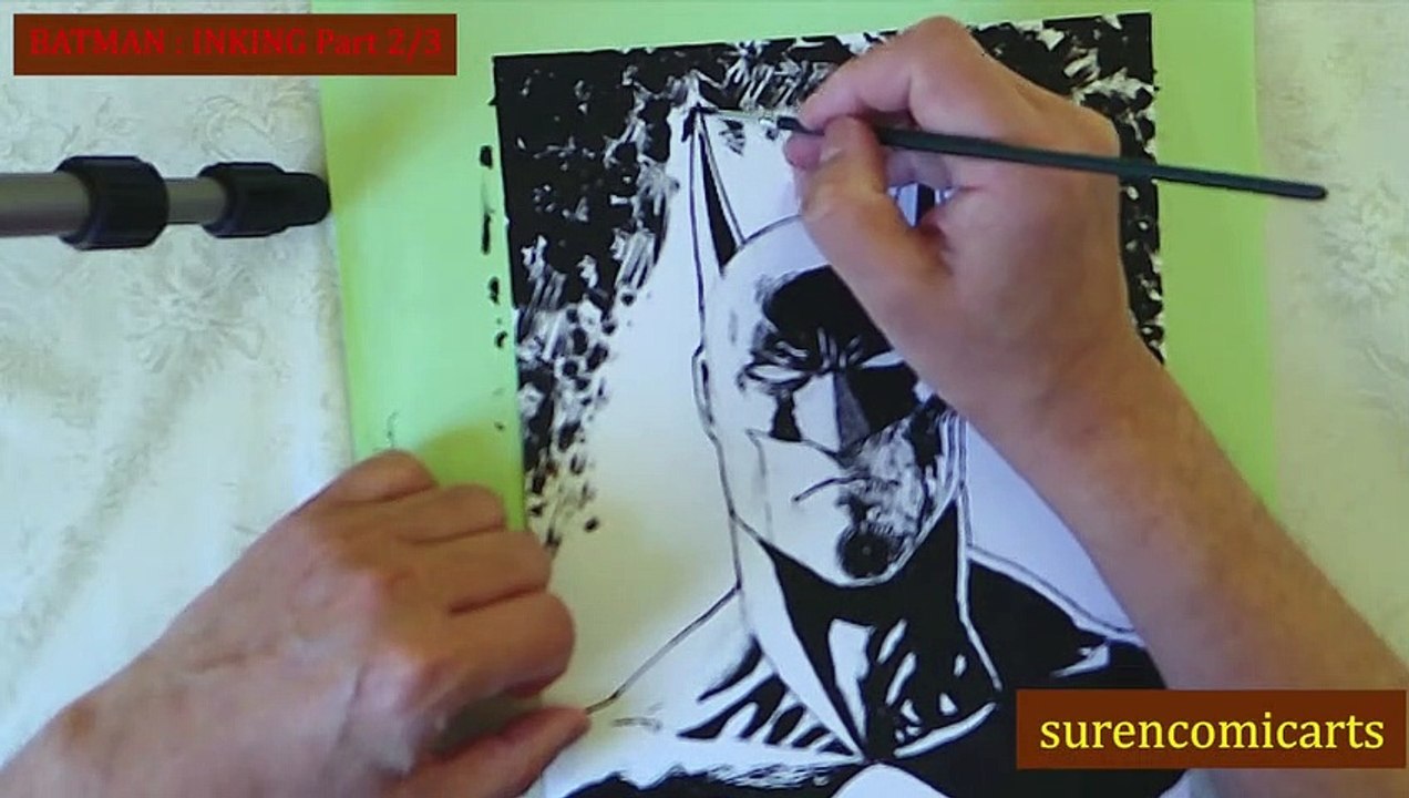 Batman : Inking Part 2/3 |バットマンを描きました (2/3)
