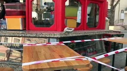 Büfeciden ikaz şeritli koronavirüs önlemi - EDİRNE