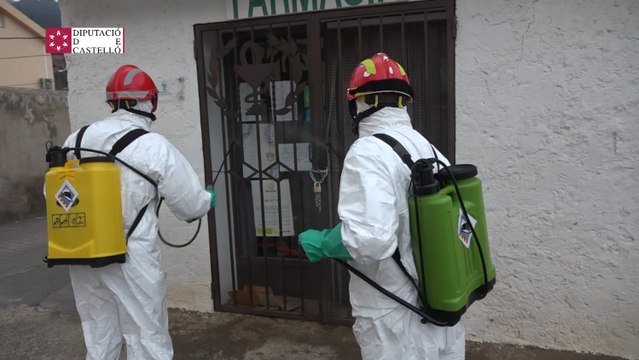 Trabajos de desinfección realizados por Bomberos de Castellón