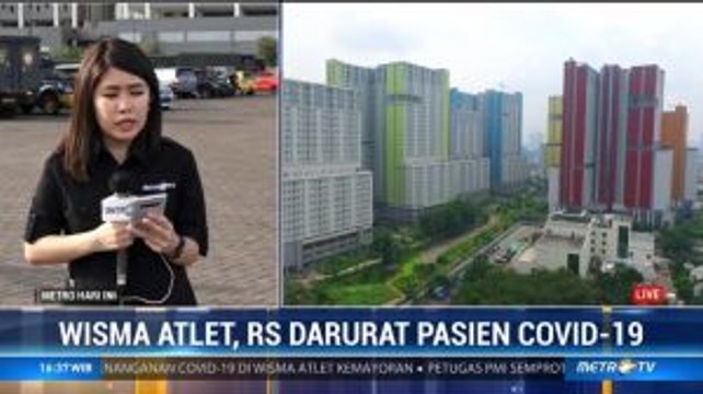 Empat Menara Wisma Atlet Kemayoran Disemprot Disinfektan