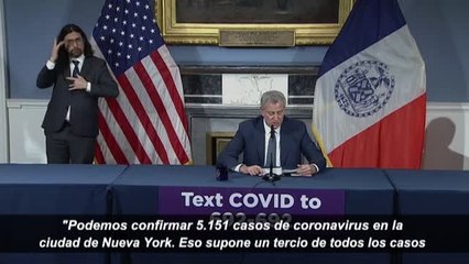 Bill de Blasio señala Nueva York como "epicentro" de la crisis del coronavirus en EEUU