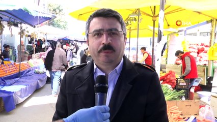 Yıldırım'daki pazar yerlerinde korona virüs tedbiri