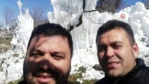 Mersin'in yüksek kesimlerinde ağaçlar 'Buz sarkıtları' ile kaplandı