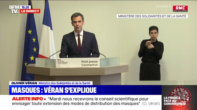 Olivier Véran: J'invite toute personne qui dispose encore de masques à les remettre à la disposition des soignants