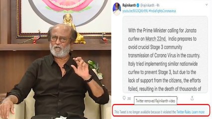 Twitter removed Rajinikanth Video