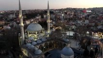 Miraç Kandili'nde korona virüs tedbirleri kapsamında kapatılan Çamlıca Camii havadan görüntülendi