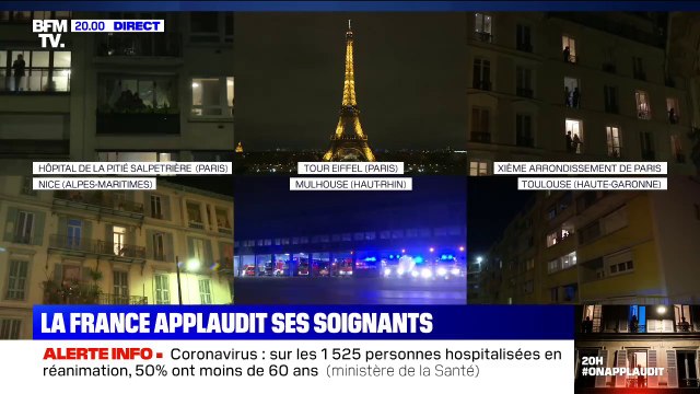 Aux fenêtres, les Français applaudissent les soignants ce samedi